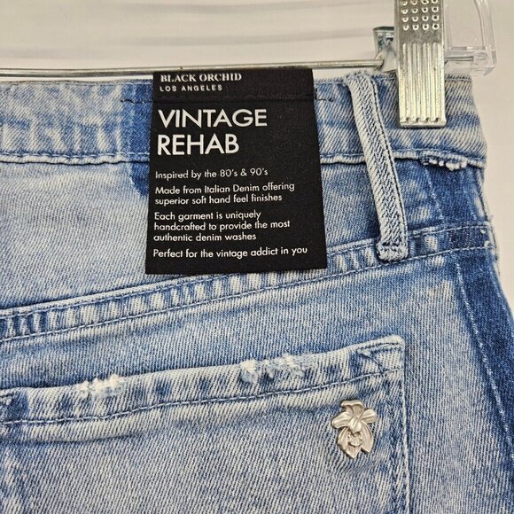 Black Orchid Bardot Straight Fray Jeans Vintage Rehab Light Wash Size 24 NWT - Picture 4 of 12